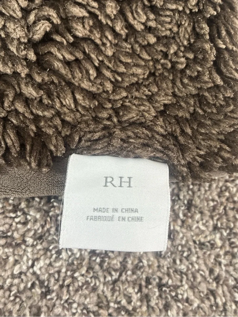 Restoration Hardware Faux Fur Brown Throw Blanket